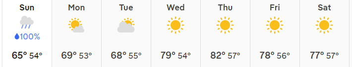 A common September mistake: turning off irrigation because the calendar says fall. Rain is not forecasted this week at all, and daytime highs of 81 to 85 from Wednesday through Saturday will pull moisture out of fall transplants and freshly sown spinach. Keep timers running through Sunday, then reassess when the next front actually shows up.