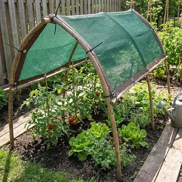 Wednesday's 94°F spike is the week's main event. On Tuesday evening, deep soak tomatoes, cucumbers, and any container plants so roots are fully charged before the heat lands, and drape 30 percent shade cloth over exposed tomato cages by Tuesday night rather than scrambling Wednesday morning.